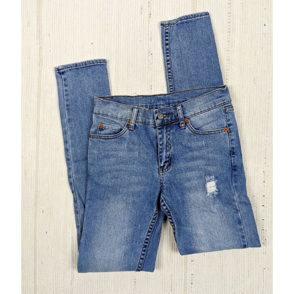 SIZE 26 - Distressed Skinny Cheap Monday Jeans - Picture 1 of 9